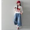 Trendy Summer Ripped Pants Set for Junior High Girls – Stylish Two-Piece Outfit