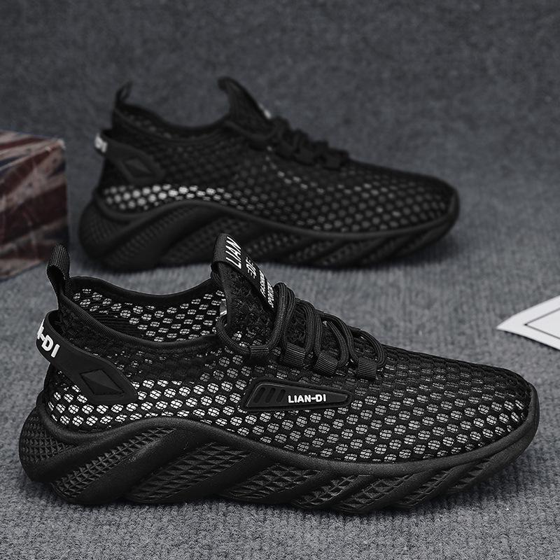 2025 Autumn New Breathable Men's Shoes Casual Shoes Hole Mesh Shoes Mesh Shoes Running Single Shoes Trendy Shoes