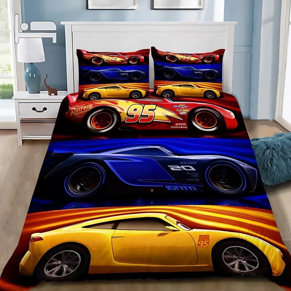 3D Print Racing Lightning Mcqueens Bedding SetGirls Adult Single Twin Queen Size Duvet Cover Pillowcase Bedding