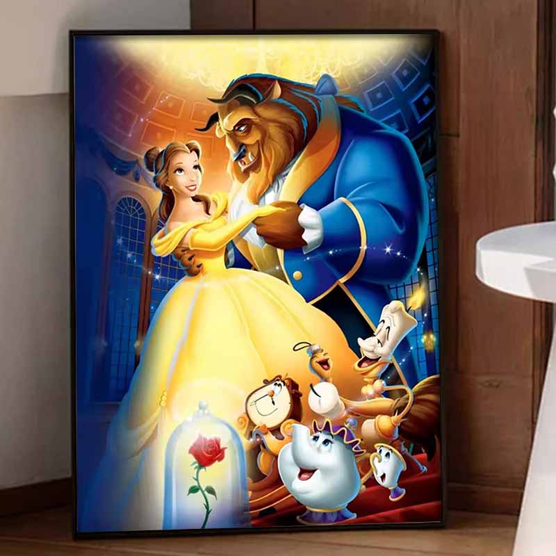 Disney DIY diamond painting 5d Beauty and the Beast full of diamonds cross stitch diamond living room bedroom decoration painting