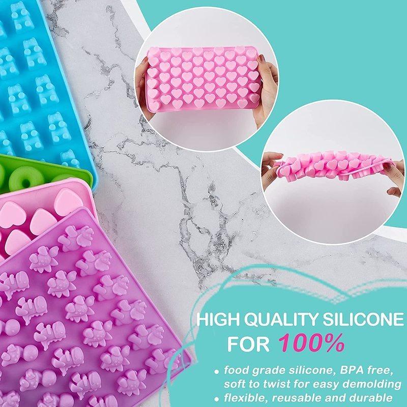 Silicone Gummy Bear Chocolate Jelly Mold With Dropper Candy Maker Ice Tray Mould For DIY Baking Decoration Home Kitchen Supplies