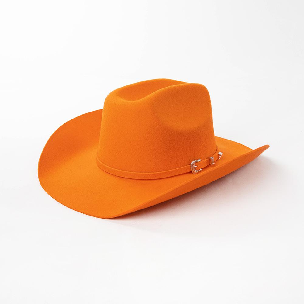 Country Musik 100% Wolle Quadratische Krempe Westliche Cowboyhüte Halloween Kostümwettbewerb Fedora Breite Lederinnenseite Filzhut