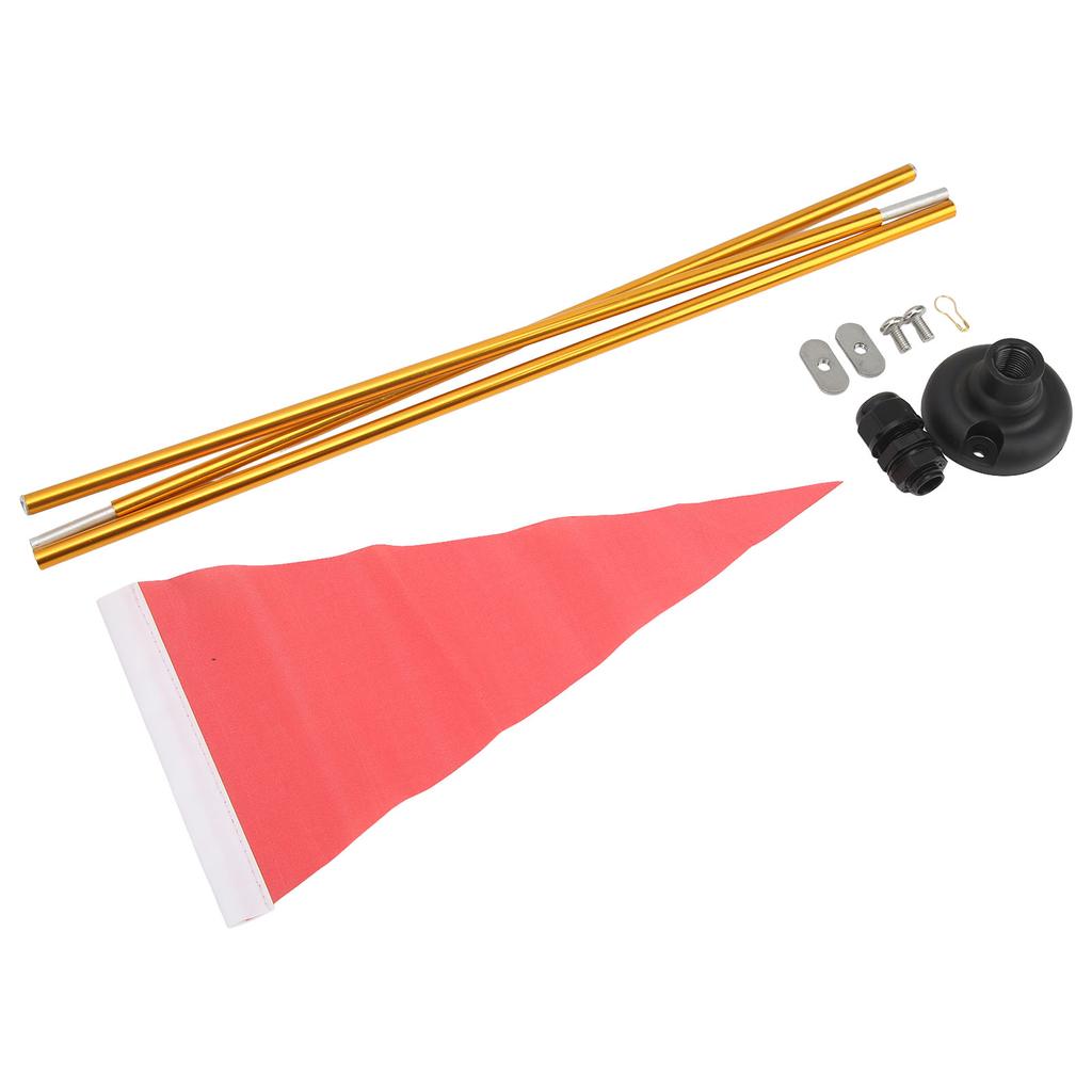 Kayak Flag Aluminum Flagpole Nylon DIY Kayak Safety Flag with Base Kit for Canoe Outdoor