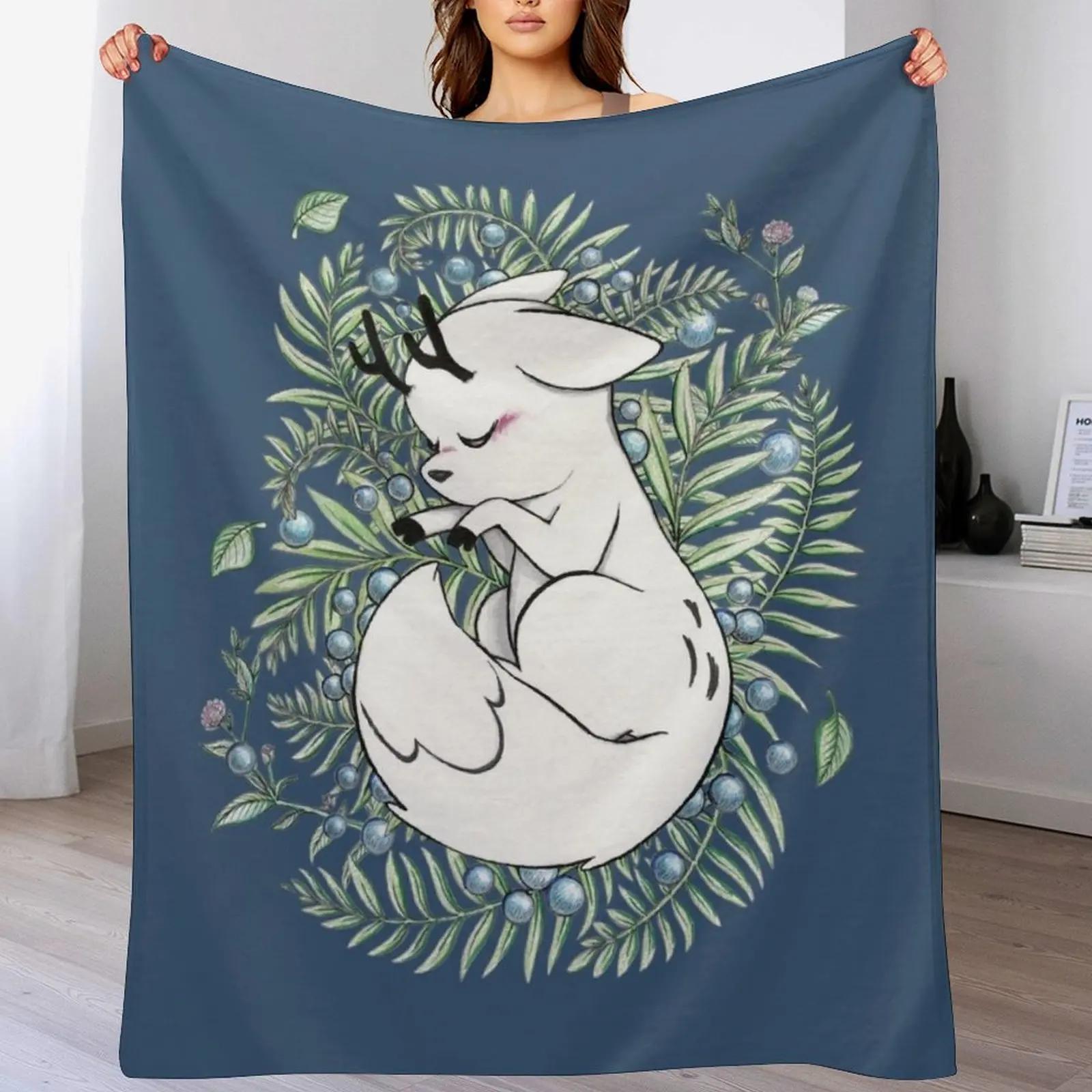 Deer Fox Throw Blanket Soft Warm Blanket Gift for Men Women Adults 102x76cm(40x30in)