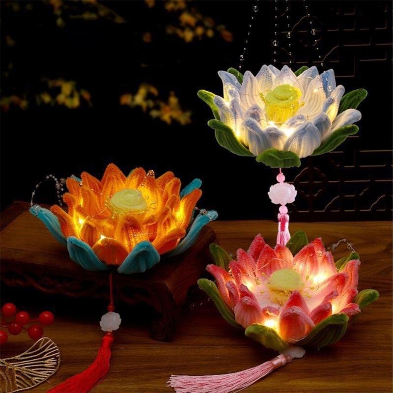 Handheld Lanterns for Traditional Chinese Celebration Waterproof Moon Festival Light with Soft Lighting Home Decoration