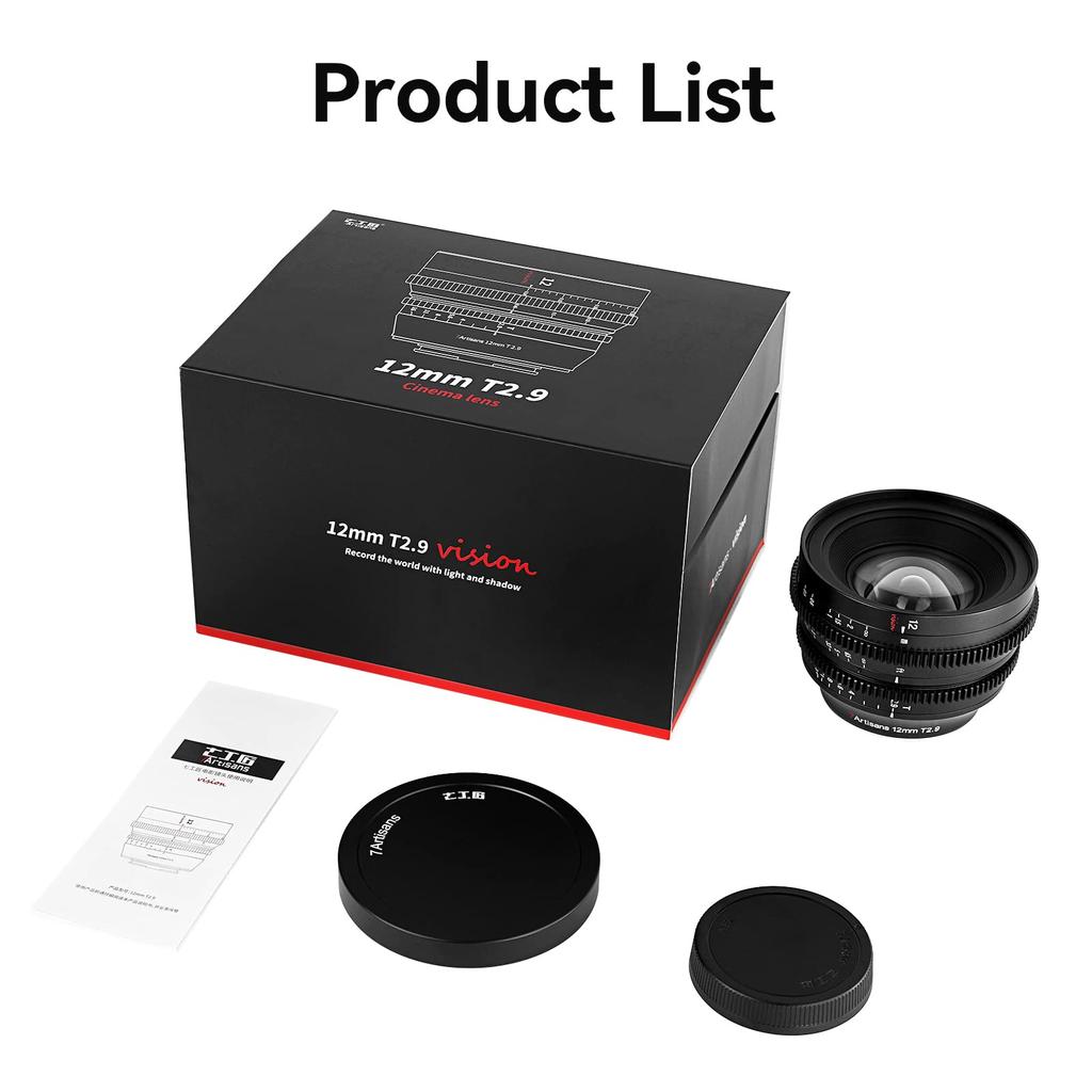 7 artisans 12mm large aperture ultra wide angle cine manual fixed focus low distortion cinema black compatible for Nikon Z mount Z5 Z6 Z7 Z9 Z50 Z6II