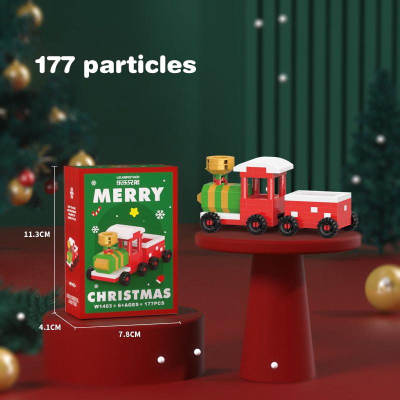 Christmas Gifts Micro Building Block Series Santa Claus Reindeer Puzzle Assembling Bricks Table Decoration Toys Children Kids