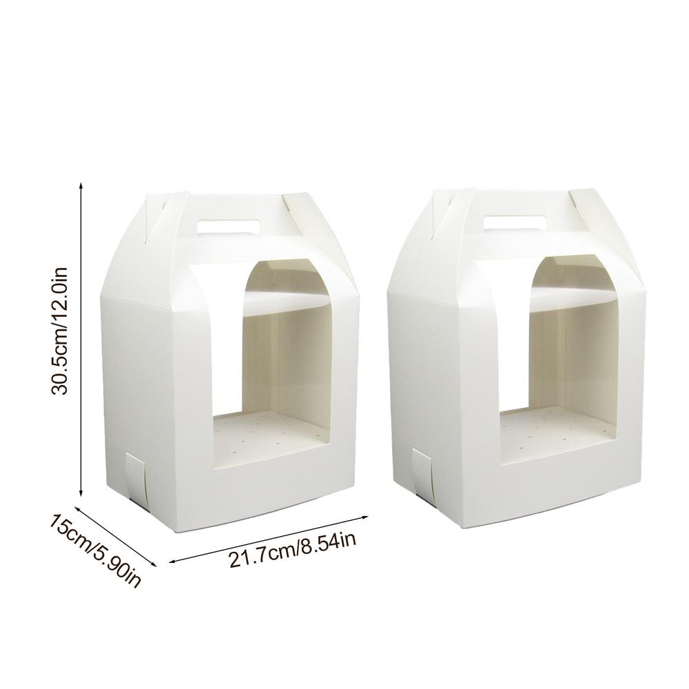 

Переносная упаковочная коробка для леденцов Белая переносная упаковочная коробка для торта из 2 леденцов 18-луночное прозрачное витринное окно для леденцов 21.7x15x30.5cm