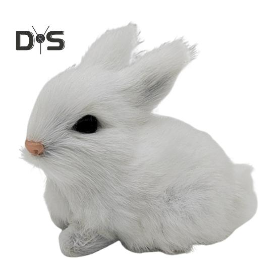 

1/5 шт. плюшевая фигурка кролика, реалистичная имитация модели кролика, реалистичное искусственное меховое животное, миниатюрное украшение для домашнего офиса, пасхальное украшение для рабочего стола белый