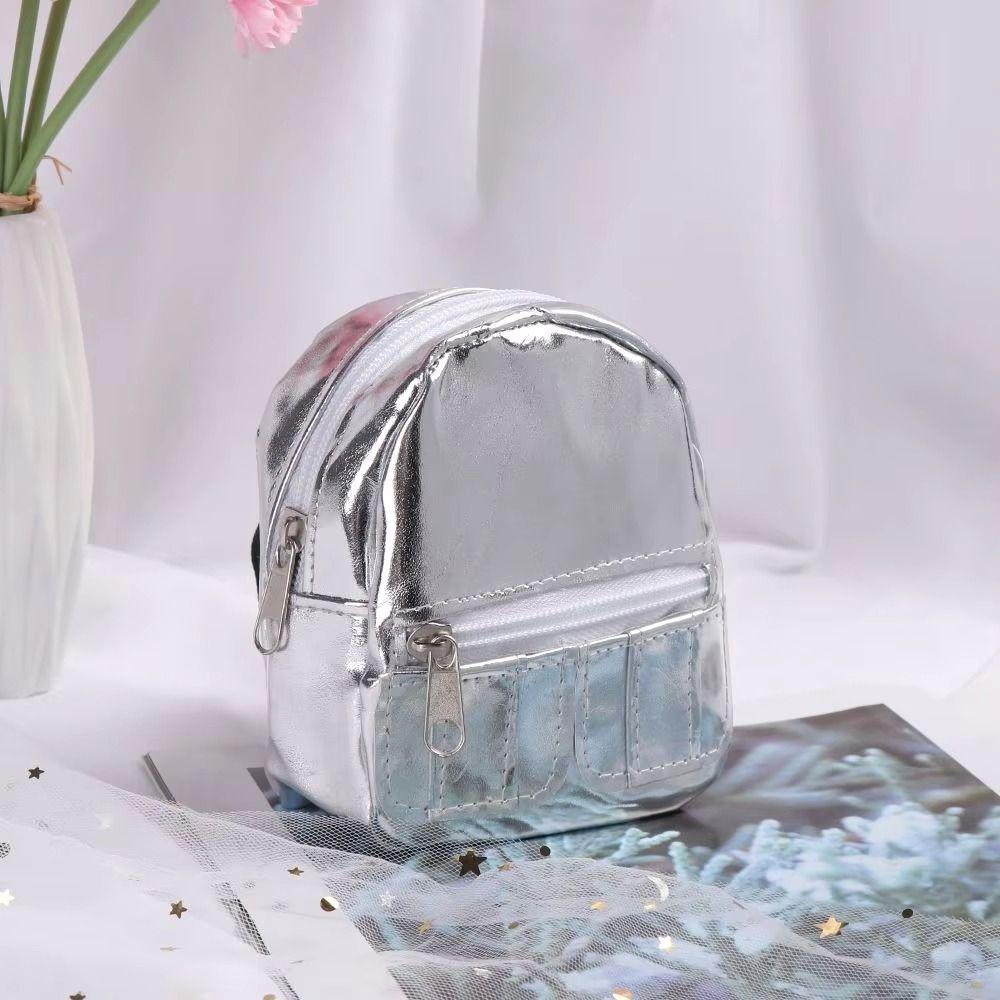 PU Glitter Doll Backpack Pink Silver Mini Knapsack 18inches Doll Backpack  Dolls Accessories