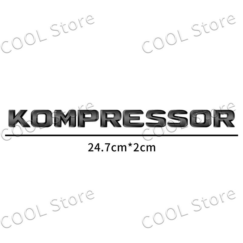 1Pcs 3D ABS Kompressor Letter Logo Sticker Tail Bumper Badge Auto Rear Trunk Decor For Mercedes Benz C SLK CLK ML GL CL55 SLK200 RN1