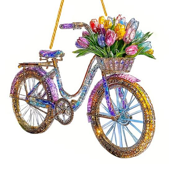 

Юшенг Подвесное украшение Реалистичный дизайн Велосипедное украшение Блестящий Ловец солнца Цветное отражение света Внутренний Наружный декор A