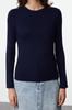 Women's Elegance Style Sweater Navy Blue Basic Double Knitwear Sweater