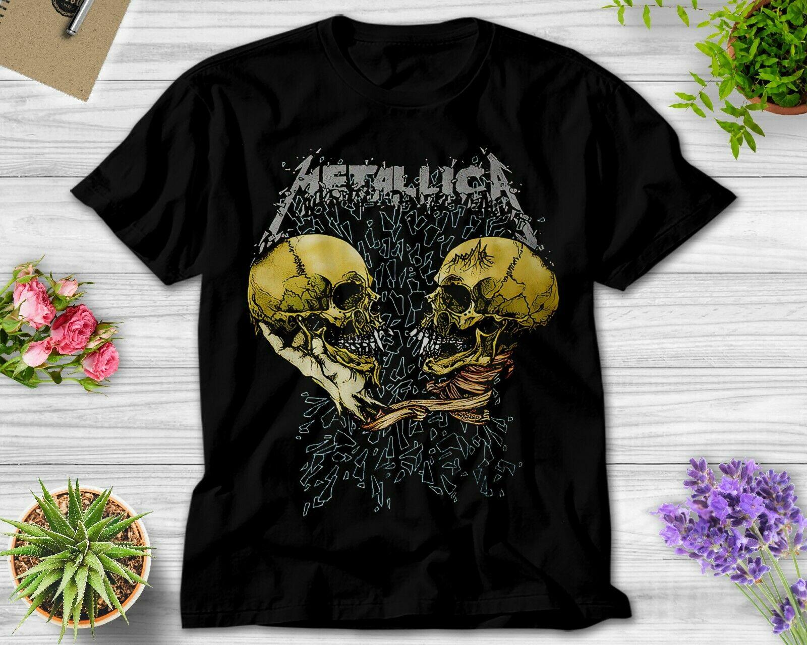 

Футболка Hipster Men Soft Эстетическая повседневная эстетическая одежда Metallica Band Логотип Рок-группы Музыка Unisex T Рубашка