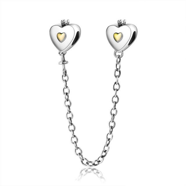 Safety Chain S925 Sterling Silver Charms Pendant European Bead Fit Original Charms Bracelet Chain Girl Women Jewelry Making