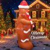 4.9FT Xmas Holiday Inflatable Yard Decor LED Gingerbread Man Candy Cane Outdoor Lawn Garden Toy Supplie Home Decor Ornament Gift