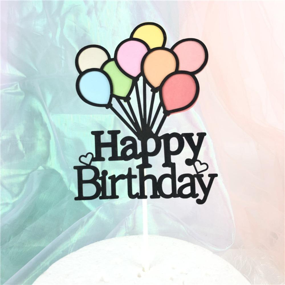 Double Layer Balloons Cake Toppers Cartoon Happy Birthday Cake Decoration  Home Decoration