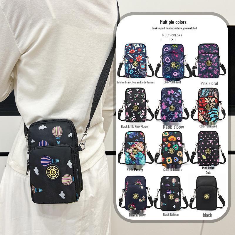 Women's Crossbody Nylon Mini Handbag - Mobile Phone & Coin Purse