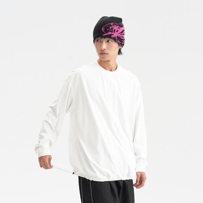 Mens Long Sleeve T Shirt Outdoor Quick Dry Sun Protection Loose Solid Color Casual Streetwear