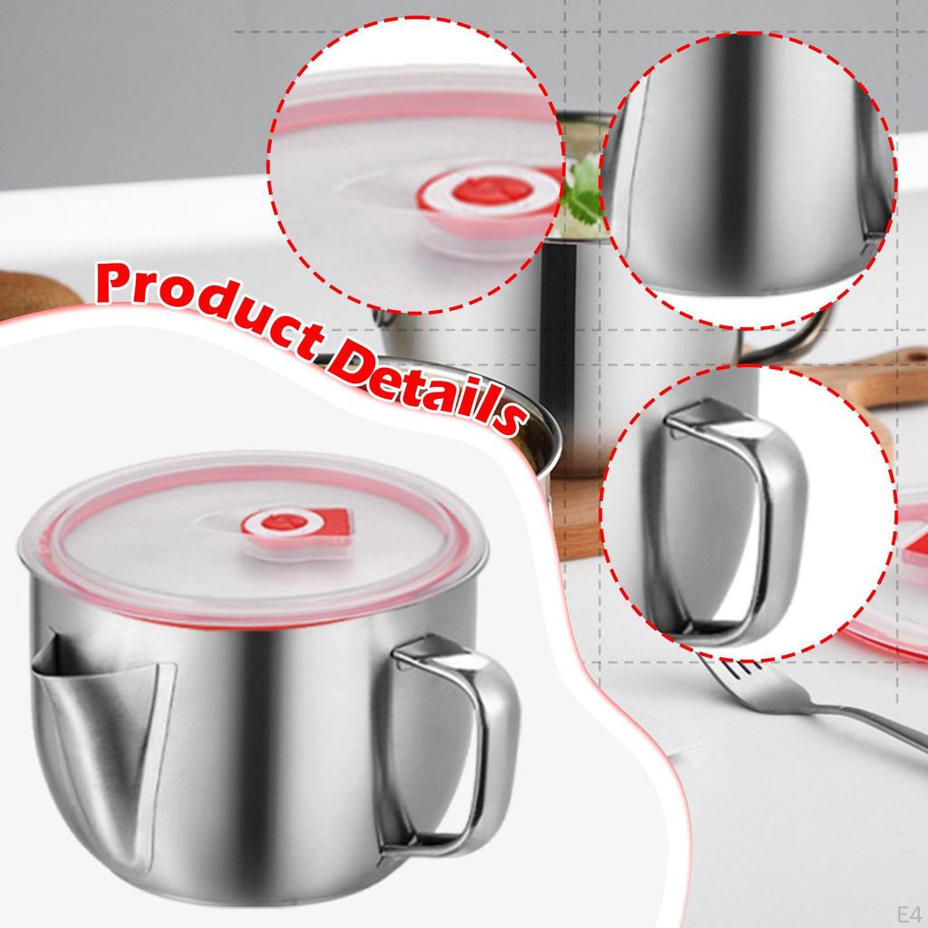 Stainless Steel Ramen Food Container, Rustproof, Noodle Pot, Cooker for Household College
