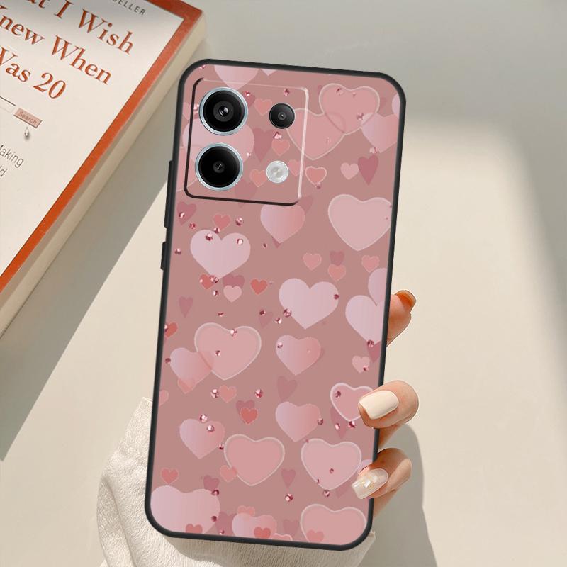 Love Rose Gold Style Funda For Xiaomi Redmi Note 14 13 12 10 11 15 Pro Plus Case For Redmi 15C 10C 12C 13C 14C 15