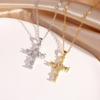 Vintage Cross Necklace For Women Titanium Steel Simple Elegant Fashion Pendant