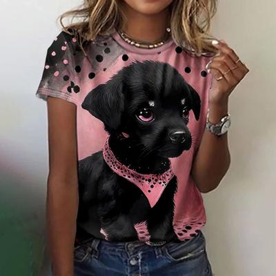 Funny Dog Pattern T-Shirt For Women Cute Animal 3d Printed T Shirts Summer Fashion