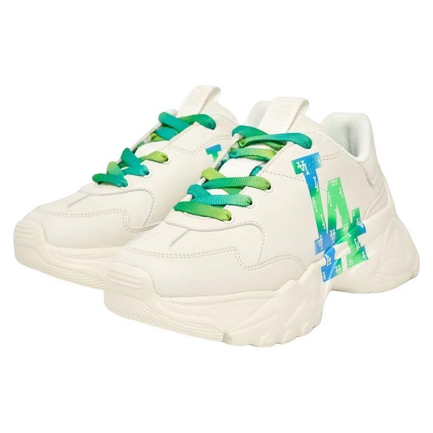 MLB Big Ball Chunky A Aurora Monogram Los Angeles Dodgers Leather Trendy Non-Slip Increased Height Low-Top Dad Shoes Unisex sneakers 3ASHBOR3N-07WHS