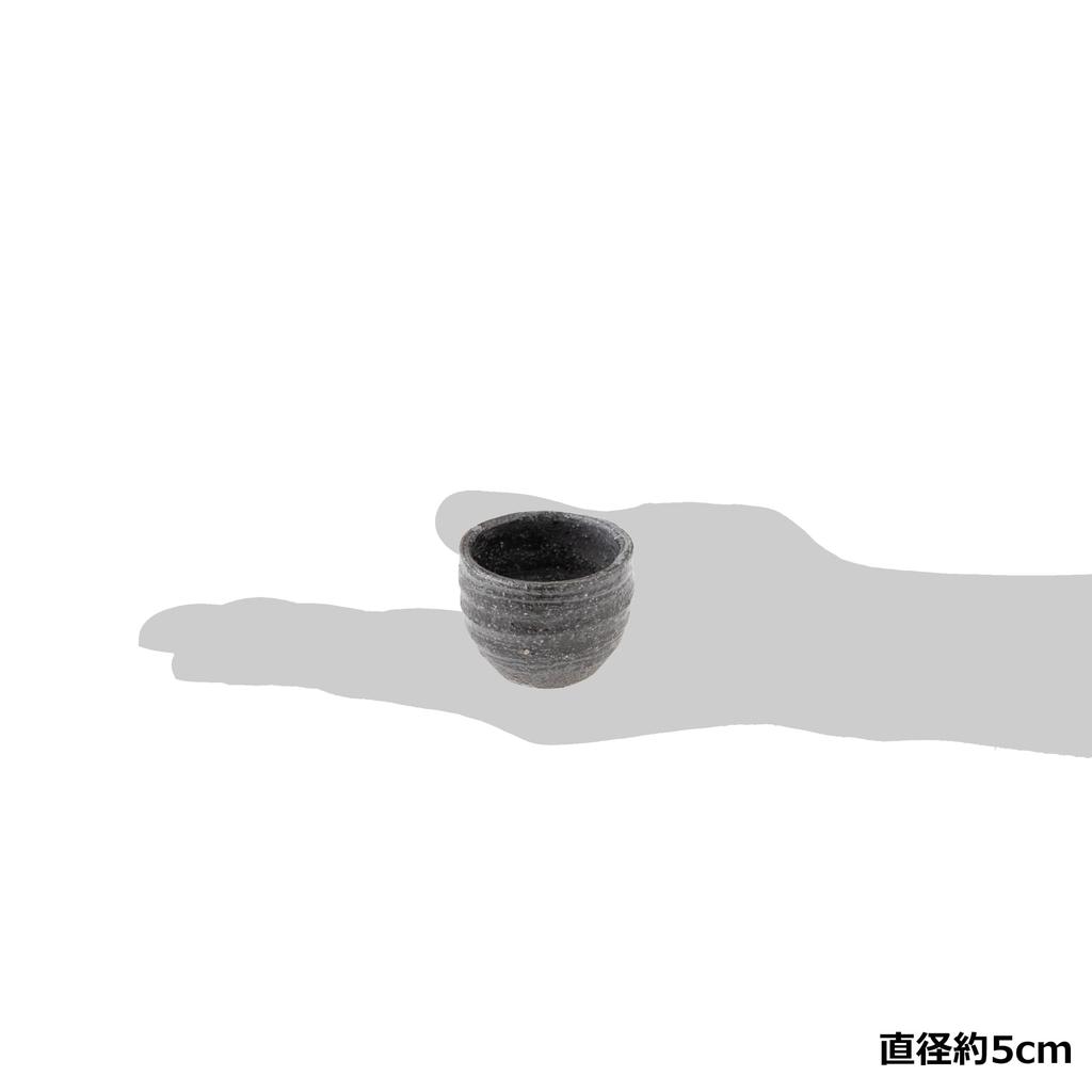 Marui Pottery Shigaraki Ware Hechimon Sake Cup 5cm Diameter Black Steel (Ochoko) Approx. MR-3-4321