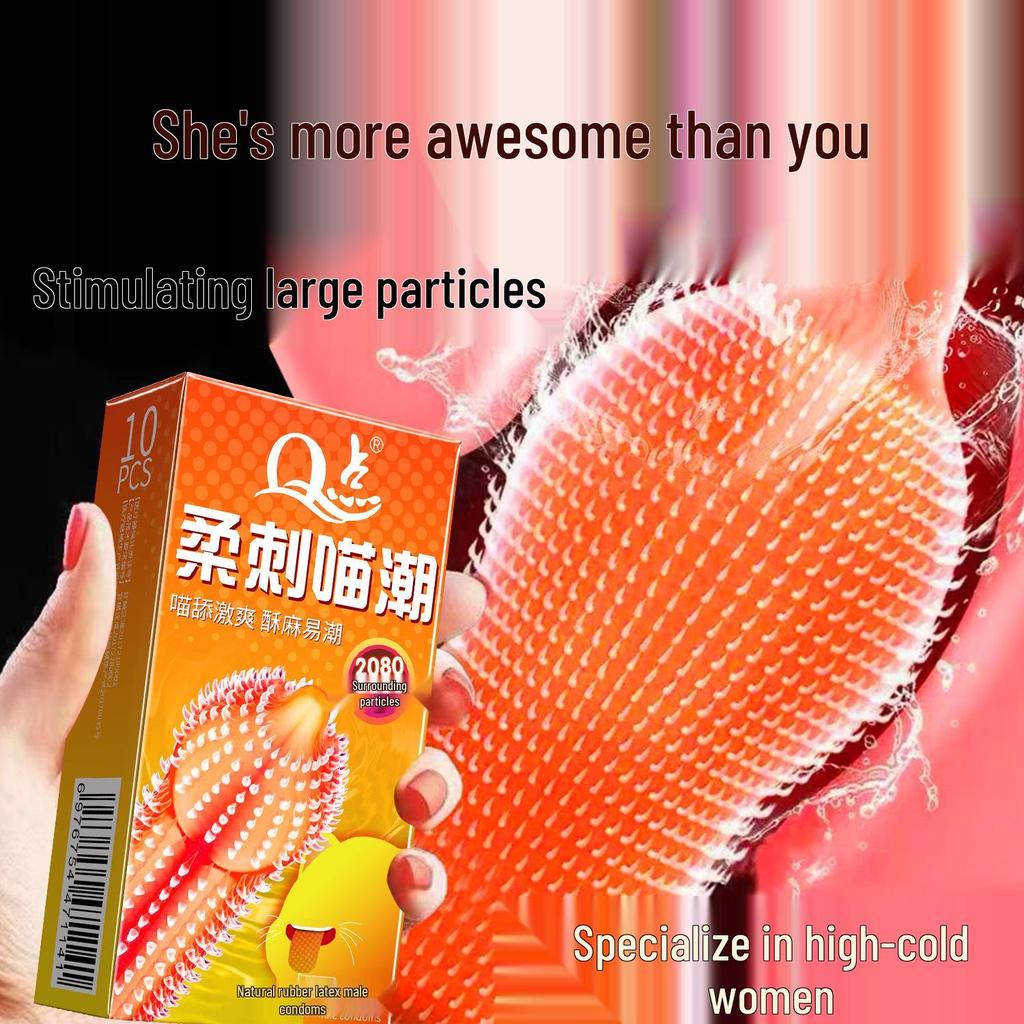 Q Point Ultra-Thin Stimulating Condoms with Clitoral Wolf Tooth Texture - Long-Lasting Safety for Couples.