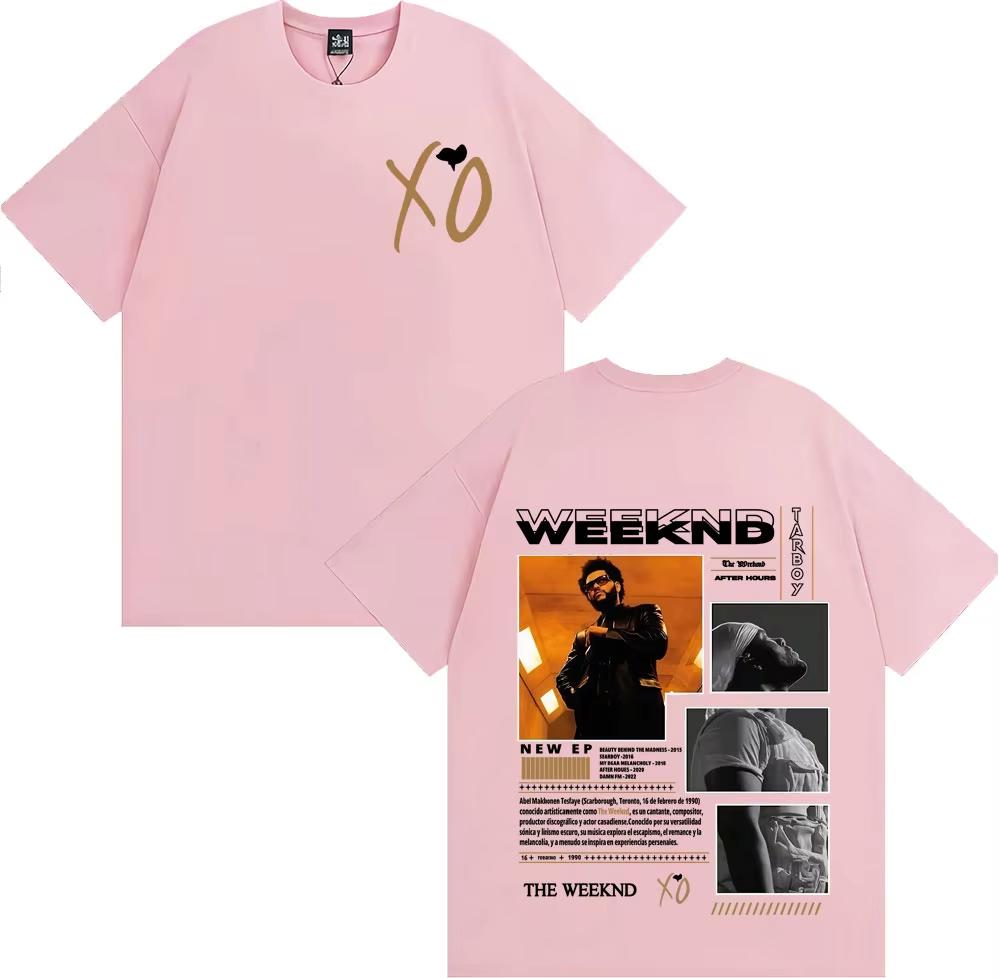 The Weeknd 100% Baumwolle Unisex Oversize Shirt After Hours Album Grafiken Sommer Damen Y2k Hip Hop Rundhals Rock Streetwear T-Shirt
