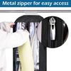 Heavy-Duty Oxford Hanging Garment Bag with Clear Window & Secure Buckle Straps - Half-Foldable Travel, Moving Closet Storage Bag