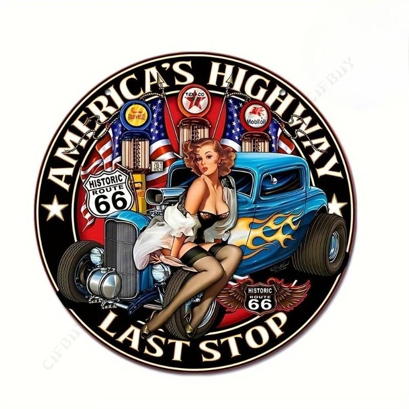 Hexenbesen Halloween Schild, Runde Aluminium Wandplakette 20x20cm