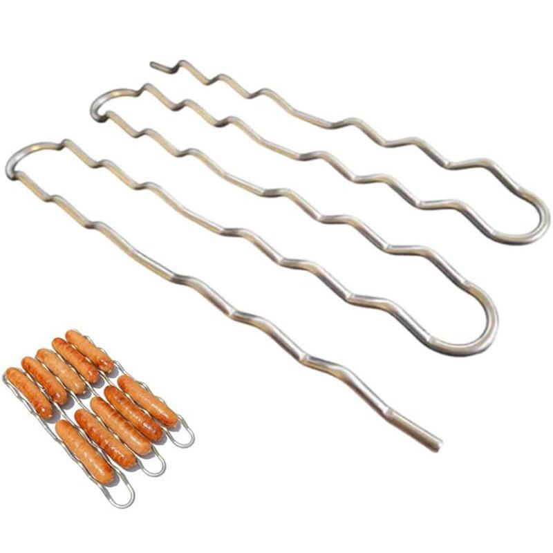 Решетка-ролик для сосисок для барбекю, Ролик-гриль для хот-догов, Гриль для сосисок из нержавеющей стали с вращающейся на 360° конструкцией, для равномерно приготовленных сосисок, Ручной 32*8cm