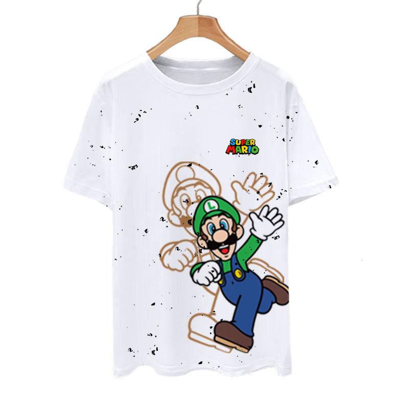 Super Mario Mario Luigi Mario Game Peripheral Summer Quick Dry 3D Short Sleeve T-shirt Men's and Women's Half Sleeve