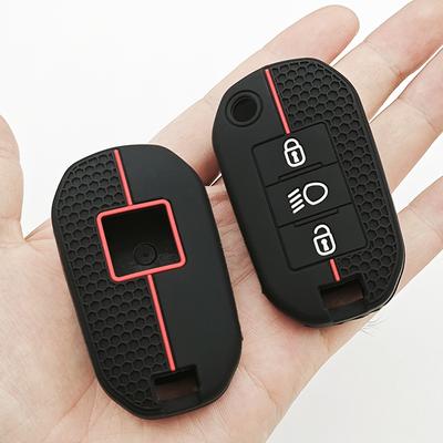 1PC Luxury Silicone Remote Car Key Case Cover Bag 3 Buttons For For Peugeot 508 301 2008 3008 408 For C4 CACTUS C5 C3 C4