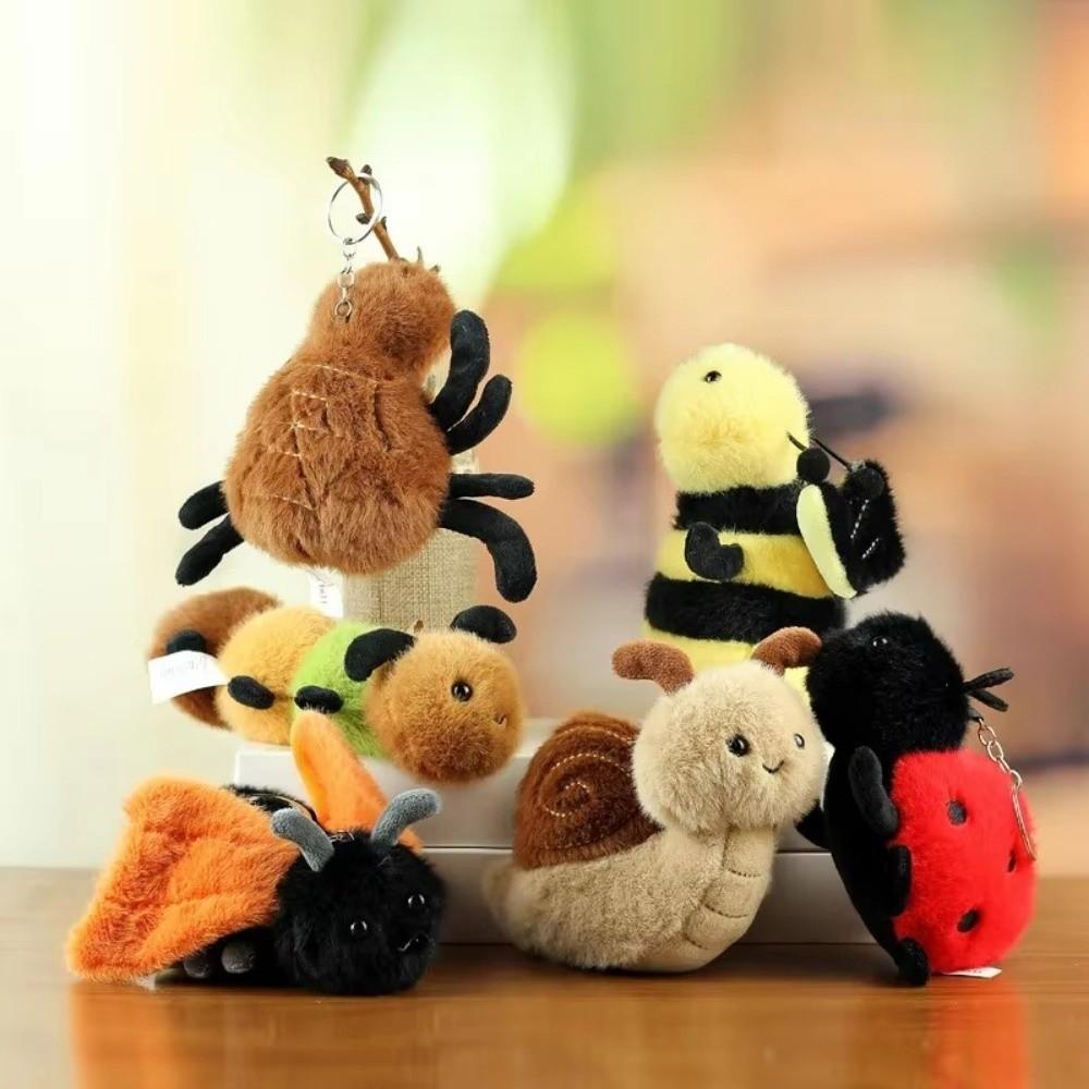 PP Cotton Keychain Pendant Cartoon Stuffed Doll Toy Simulation Insect Pendant  Bag Decor Gift