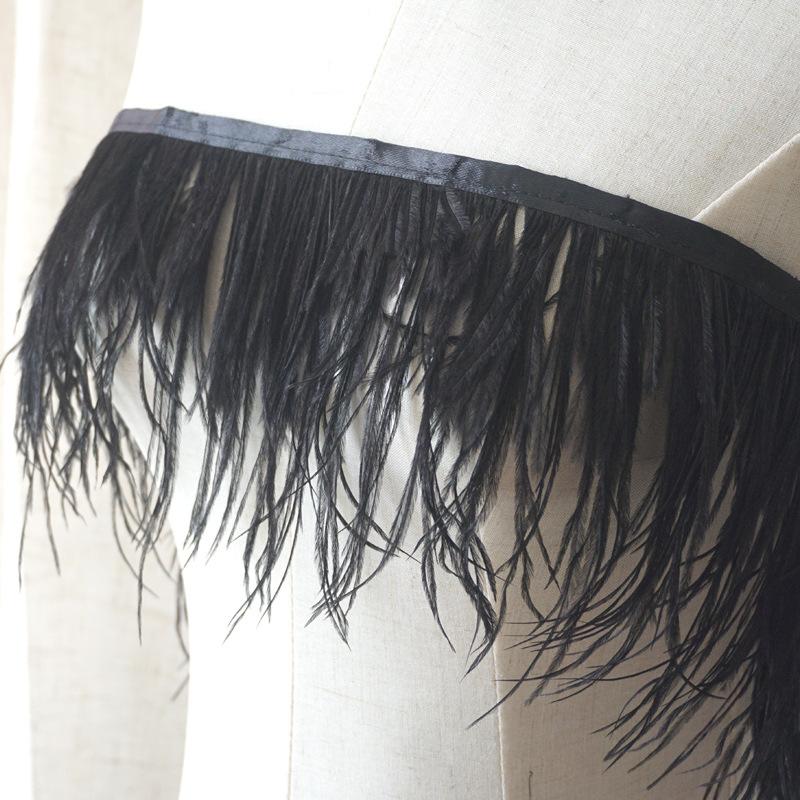 

Double Encryption 10-15Cm Ostrich Hair Cloth Edge Diy Decorative Feather Cloth Strip Dress Skirt Cuffs Clothing Accessories