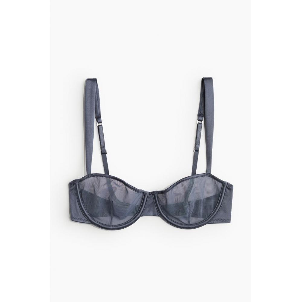 

HM Сетчатый бюстгальтер-балконет без подушечек Голубой Синий