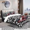 Racing Sports Car Print Bedding Set: Customizable Three-Piece with Pillowcase