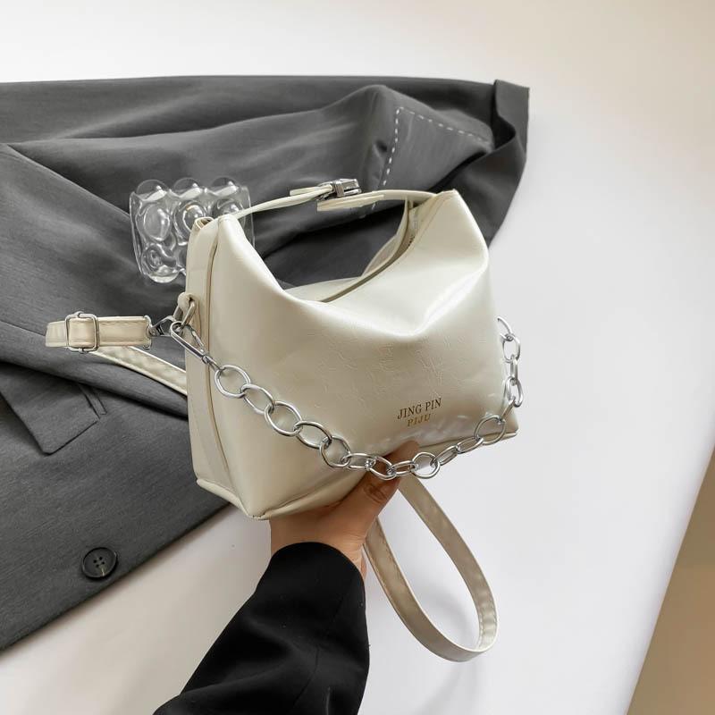 Stylish Minimalist 2024 Summer New Small Fashionable Shoulder Bag For Women In Black White Brown Silver