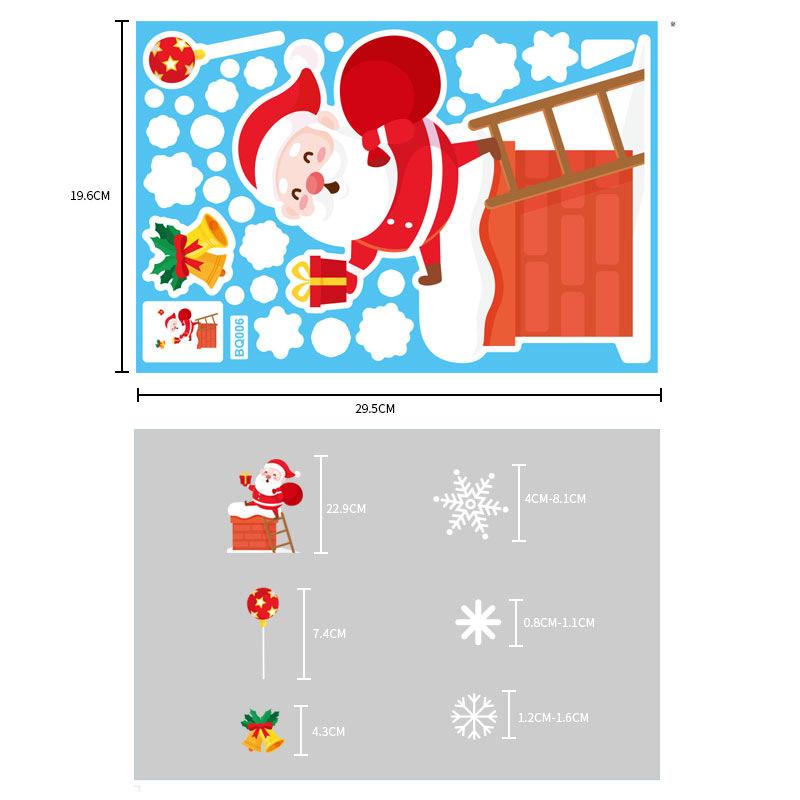 Weihnachtsspiegel-Aufkleber, Weihnachtsmann, Schneemann, Elch, Fensteraufkleber, Schneeflocke, Fensteraufkleber, Frohe Weihnachten, Frohes Neues Jahr 2025