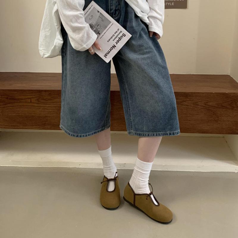 Flat Bottom Shallow Mouth Doudou Shoes Versatile Korean Version Commuter Mary Jane Single Shoes 2025 Autumn New Soft Bottom Breathable Loafers