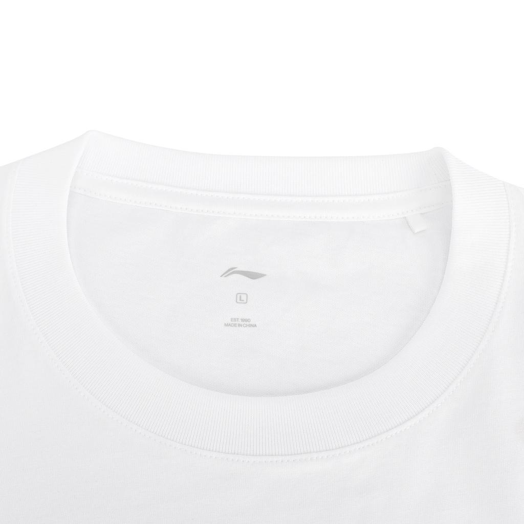 Li-Ning Cotton Soft Versatile Summer Short Sleeve Solid Color Simple T-Shirt Unisex Tops AHSW387-4