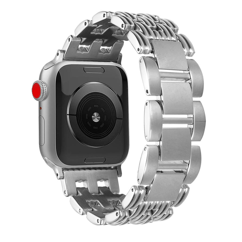 5-Bead Stripe Watch Strap for Apple Watch Series 10 9 8 7 SE 6 5 4 3 2 1 42mm 41mm 40mm 38mm Stainless Steel Wrist Band