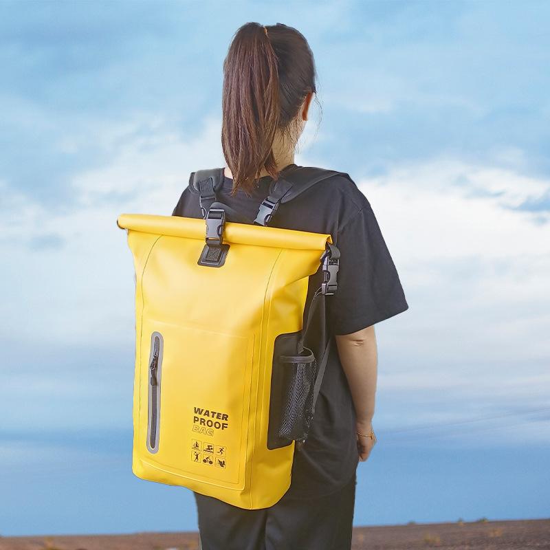 25L Wasserdichte Strandtasche für Outdoor-Reisen Wandern Radfahren Wasserdichter Motorradrucksack Trockentasche