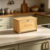 Contenitore per pane in legno con chiusura magnetica per organizzazione cucina 35X21X19,5cm