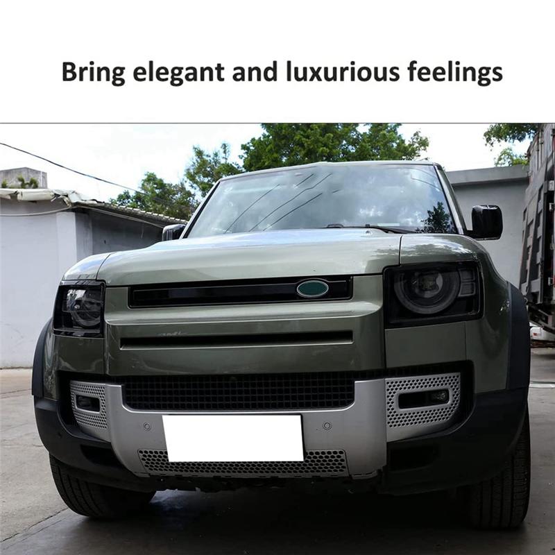 Car Front Grille Moulding Trim Rod For Land Rover Defender 90 110 -2024 Gloss Black Grille Cover Frame Decoration Parts