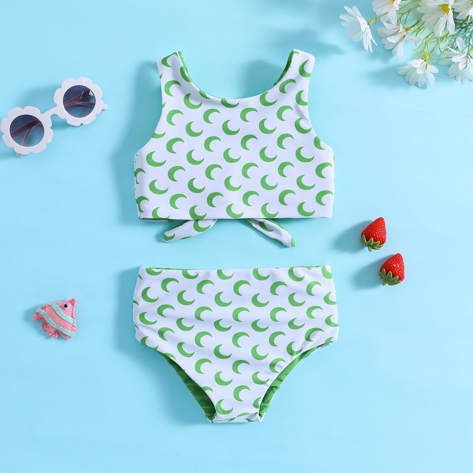 

Girls Reversible Floral 2-Piece Bikini Set 90 светло-зеленый