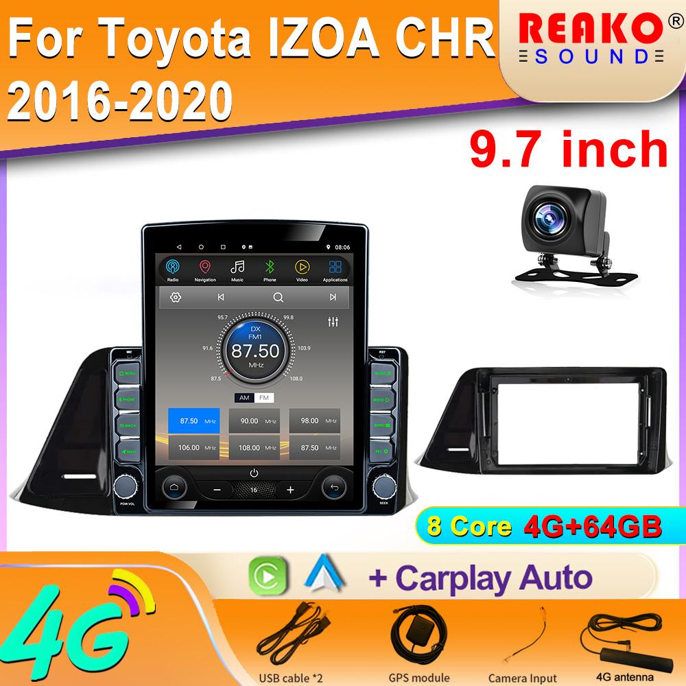 9.7" Vertical Style Tesla Screen Android Car Radio For Toyota C-HR CHR RHD 2016 2020 Player Carplay GPS Navigation 2din